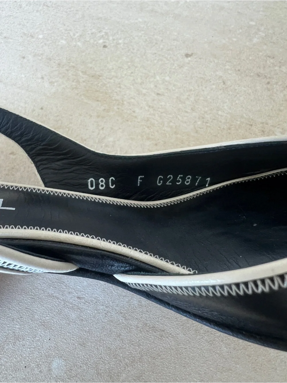 CHANEL Vintage Black & White Slingback Heels